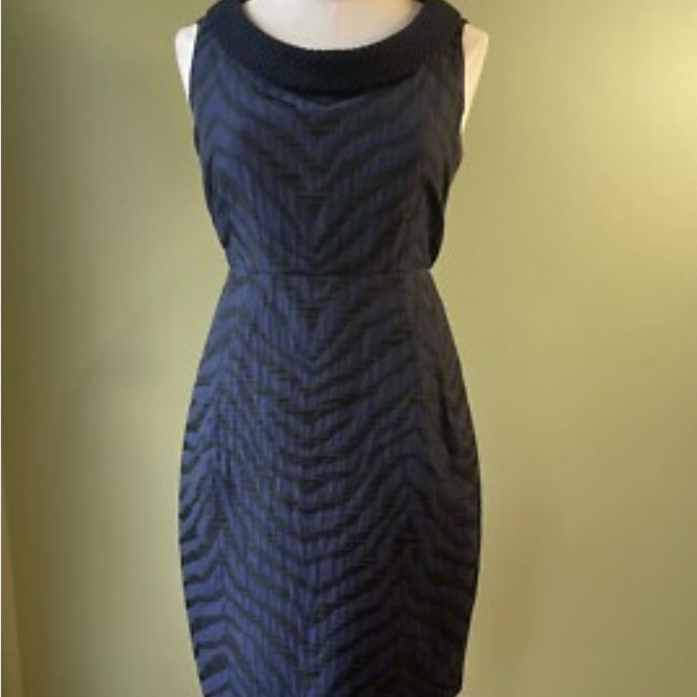 Ali Ro Anthropologie Black and Blue Sleeveless Wiggle Dress